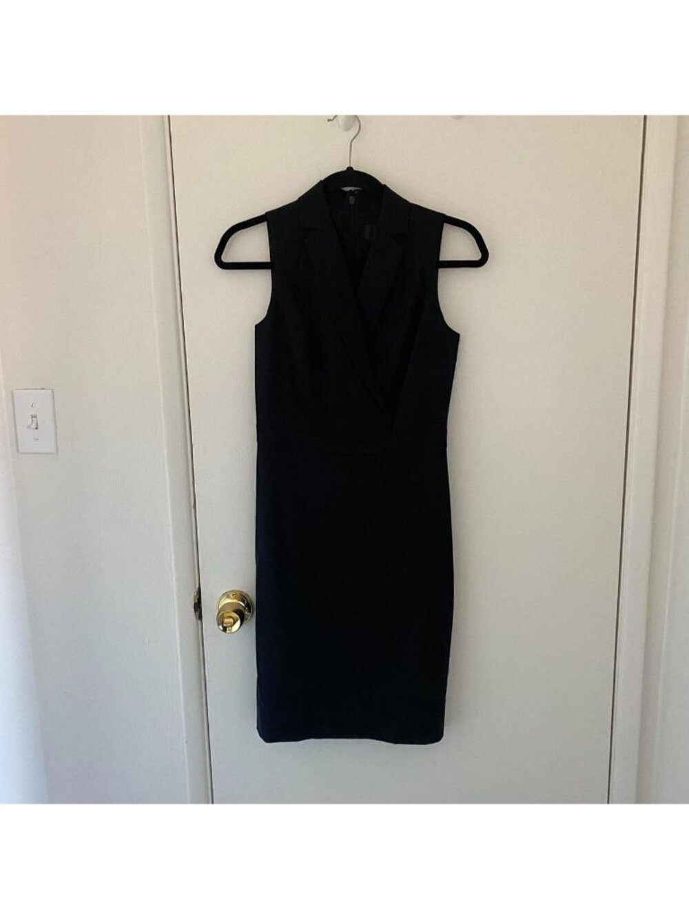 J.Crew black sleeveless blazer dress with V neckline